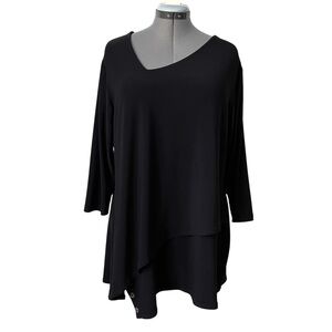 Sympli Charm Angle Tunic Black size 16